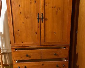 Matching Bassett Armoire - perfect for storing bed linens 