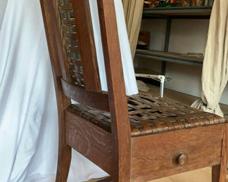Lot 32: Unusual Antique Wood Sewing Or Nursing Rocker