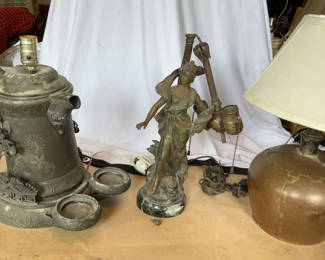 Lot 15: Three Antique Lamp Bases