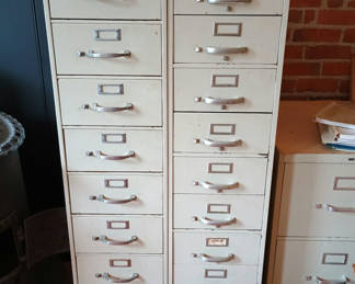 Lot 168: Two vintage Library metal file cabinets