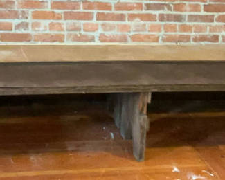 Lot 146: Two Vintage  Very Long Wood Benches