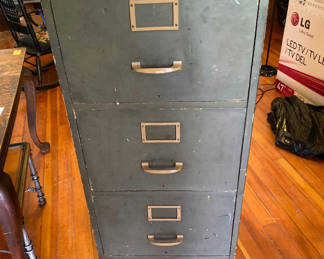 Lot 177: Vintage Wood, five-drawer filing cabinet