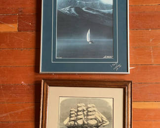 Lot 100: Framed Nautical Art