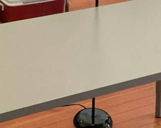 Lot 193: Standing Lamp And Metal long Table