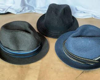 Lot 120: 3 Men's Trilby Hats, Corfam Black & White Shoes