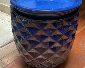 Lot 77: Blue Ceramic Planter Pot With Saucer
