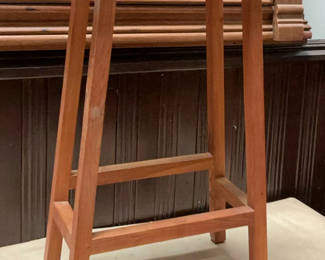 Lot 85: Two Unique Solid Wood Barstools