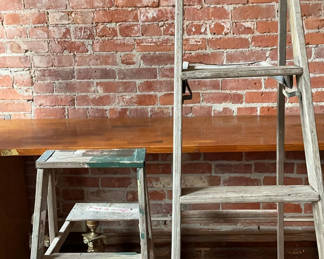 Lot 149: Rustic Wood Step Ladders