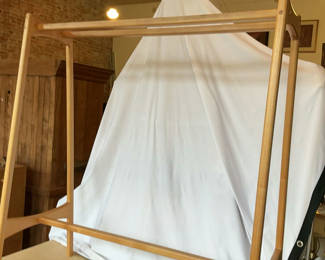 Lot 37: MCM Wood Quilt Rack