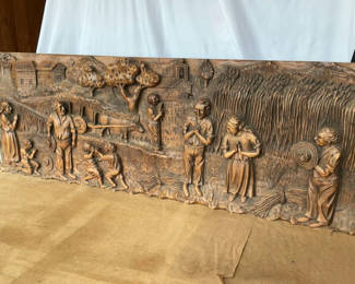 Lot 41: Hand Carved Wood Relief  from Central Or South American