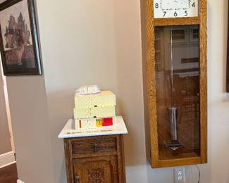 Clock, antique vanity