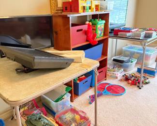 Vintage toys, TVs, cedar chest