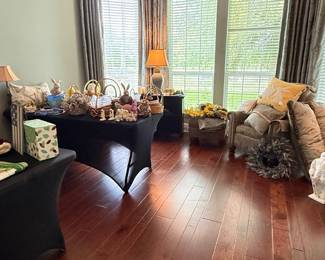 Custom chair and matching ottoman