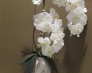 Nearly Natural orchids and ceramic vase