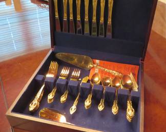 Gold tone flatware