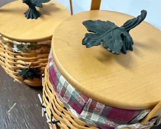 Longaberger 2000 October Fields Pumpkin Halloween Basket Set