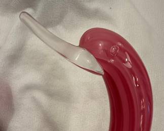 Murano Style Pink Glass Swan Pair