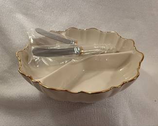 Lenox Symphony Divided Relish Dish with Spreaders