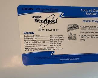 Whirlpool ET8GHM Refrigerator Freezer