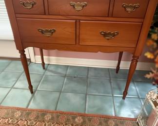 Queen Anne Style Cherry Wood Lowboy Table