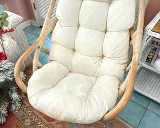Rattan Papasan Style Chair with Cushion
