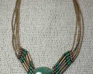 Native American Turquoise Sterling Silver Necklace Style