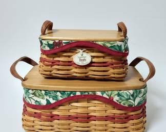 Longaberger "Tree Trimming" Treats Basket Set 2002