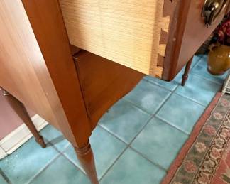 Queen Anne Style Cherry Wood Lowboy Table