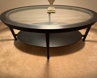 Winsome Wood Genoa Round Coffee Table with Glass Top