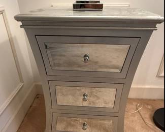 Mirrored Three-Drawer Nightstand Style