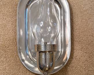 Pewter Wall Sconce with Hurricane Glass Shade
