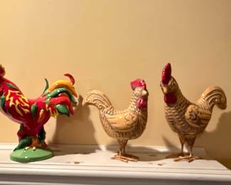 Ceramic Rooster Figurines (Set of 3)