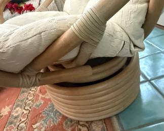 Rattan Papasan Style Chair with Cushion