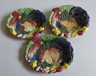 Fitz and Floyd Rooster & Vegetable Plates