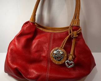 Brighton Red Leather Hobo Handbag
