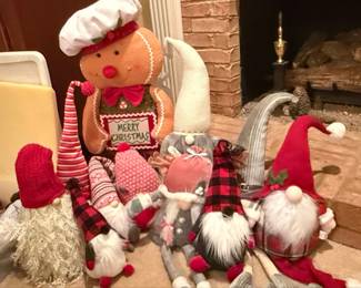 Christmas Gnomes and Gingerbread Man Plush Figurines