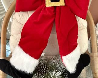 Santa Claus Legs & Wreath Christmas Decor