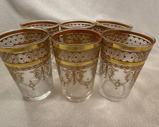 Culver Valencia Style Gold Encrusted Glasses (Set of 6)