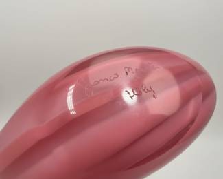 Murano Style Pink Glass Swan Pair