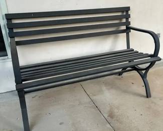 Front Porch, Metal Bench, Minimalist, Modern