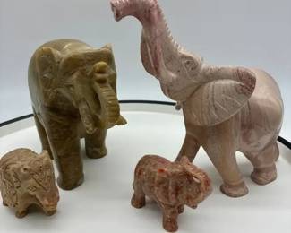 Stone Carved Elephants sculptures, Figurines