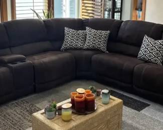 Brown Leather Sectional Couch