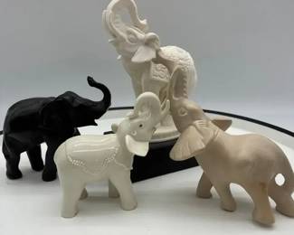 Vintage Elephant Collection Trunks Up Marked Italy and Lenox