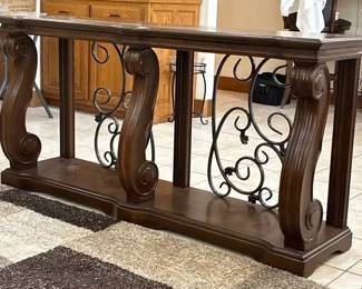 Entry Sofa Table Hardwood Rod Iron