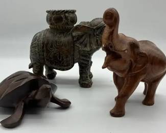 Elephant And Turtle Collectible Figurines