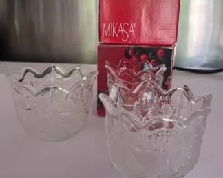 Crystal Mikasa Christmas Story Candle Holders