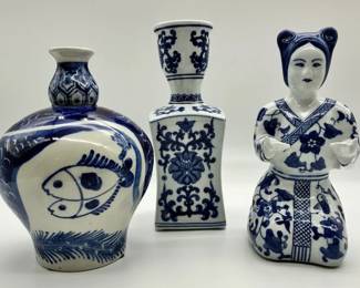 Blue And White Porcelain Decor Lot