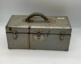 Vintage Metal Tool Box and contents