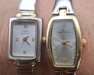 2 Womens Vintage Anne Klein Metal Tone Watches