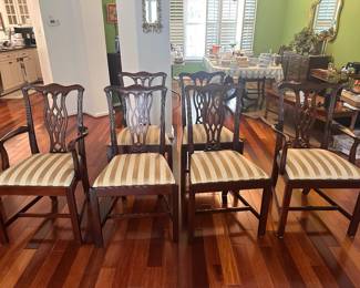 Set of six Hickory Chair dining chairs